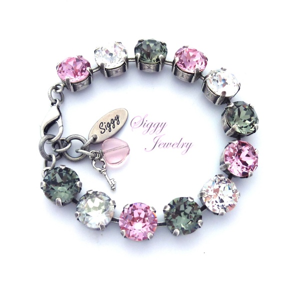 Swarovski® Crystal Bracelet, Pink, Clear, Gray - Picture 3 of 6